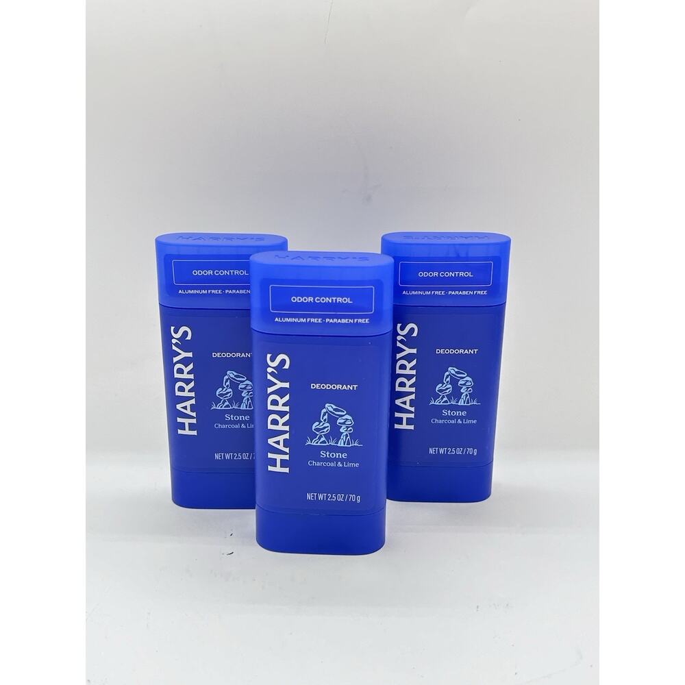 Harry's Aluminum Free Deodorant for Men, Odor Control, Stone, 2.5 Oz, Pack of 3